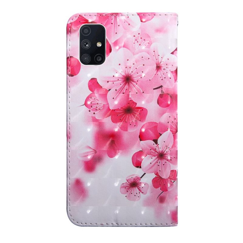 Flip Cover Samsung Galaxy M51 Mobilcover Lyserøde Blomster