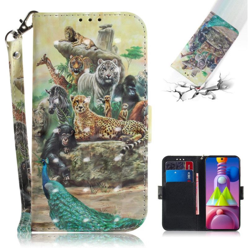 Flip Cover Samsung Galaxy M51 Mobilcover String Safari Dyr