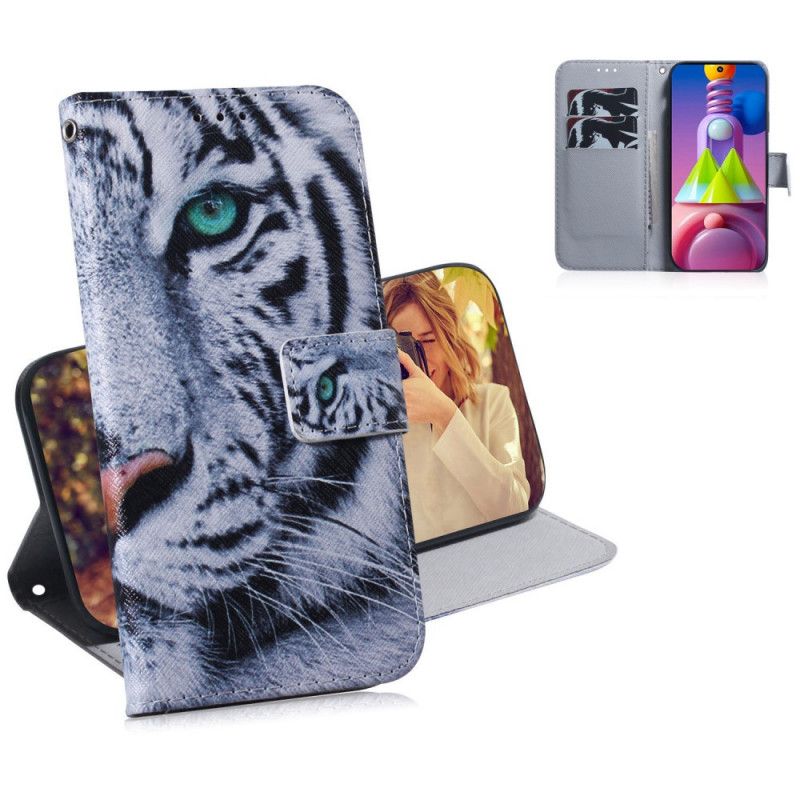 Flip Cover Samsung Galaxy M51 Mobilcover Tigeransigt