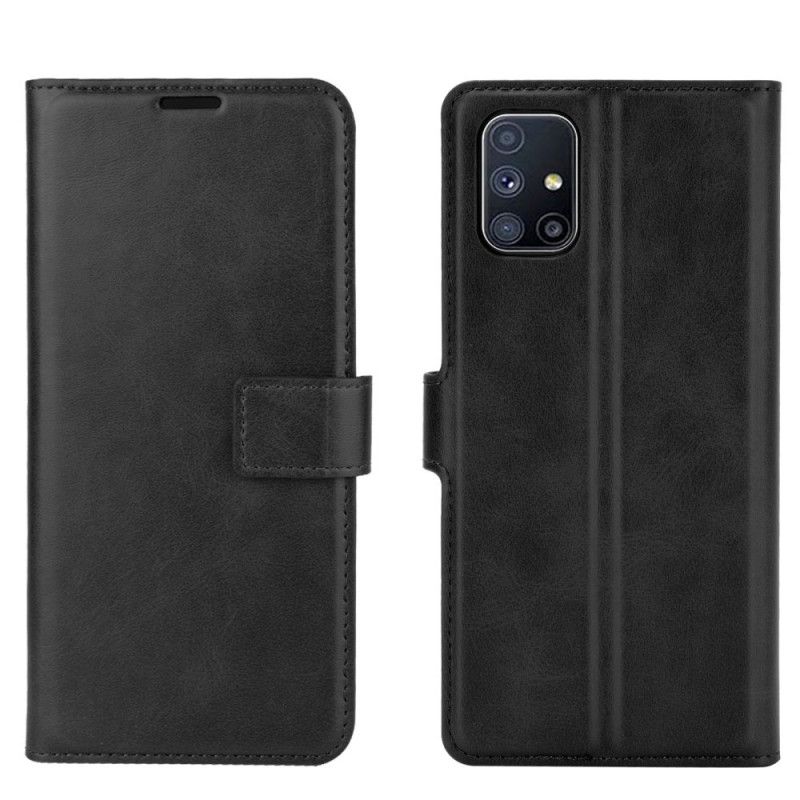 Flip Cover Samsung Galaxy M51 Sort Mobilcover Slankt Imiteret Læder