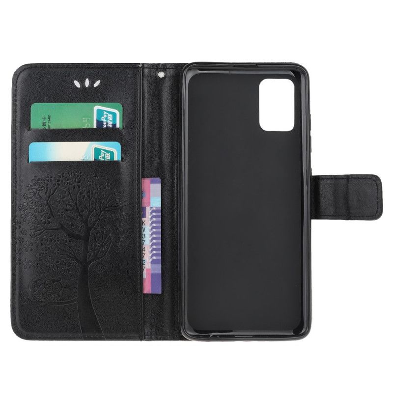 Flip Cover Samsung Galaxy M51 Sort Mobilcover Træ Og Tøfler