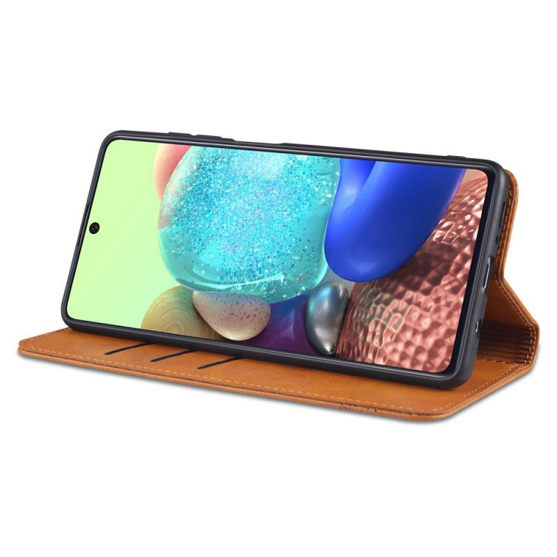 Læder Cover Samsung Galaxy M51 Sort Azns Læder Stil Beskyttelse