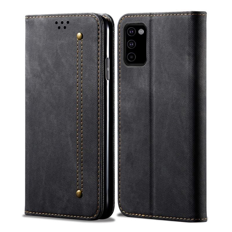 Læder Cover Samsung Galaxy M51 Sort Jeansstof