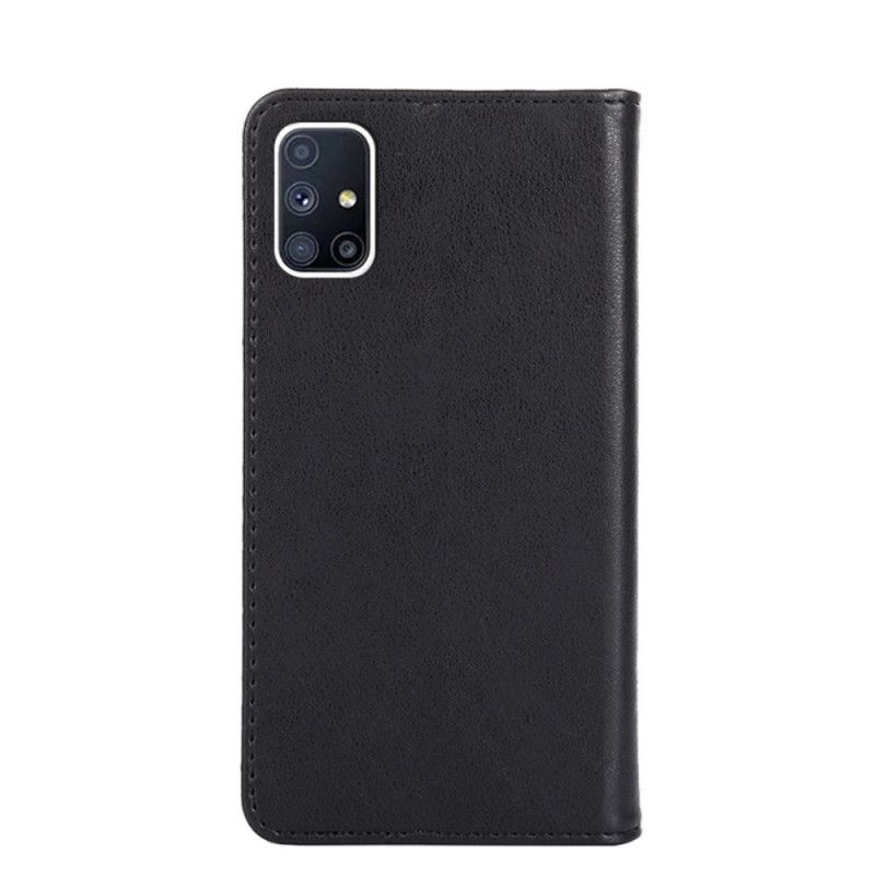 Læder Cover Samsung Galaxy M51 Sort Nitteskindstil