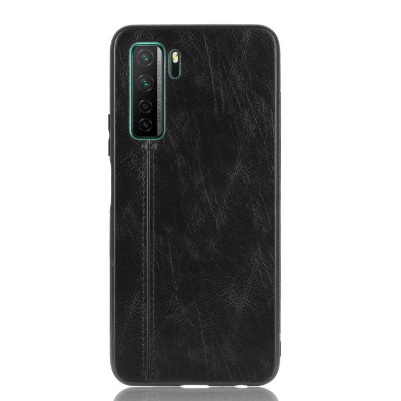 Cover for Huawei P40 Lite 5G Sort Søm I Læderstil