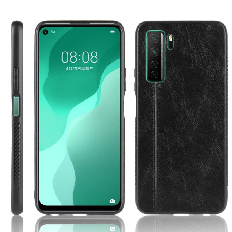 Cover for Huawei P40 Lite 5G Sort Søm I Læderstil