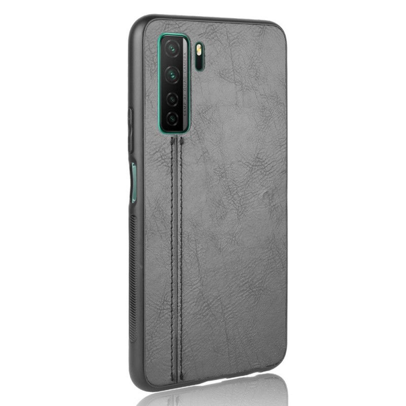 Cover for Huawei P40 Lite 5G Sort Søm I Læderstil