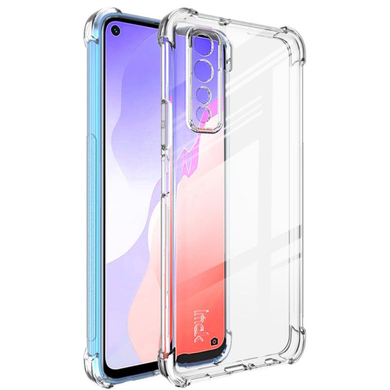 Cover Huawei P40 Lite 5G Grå Mobilcover Gennemsigtig Silkeagtig Imak