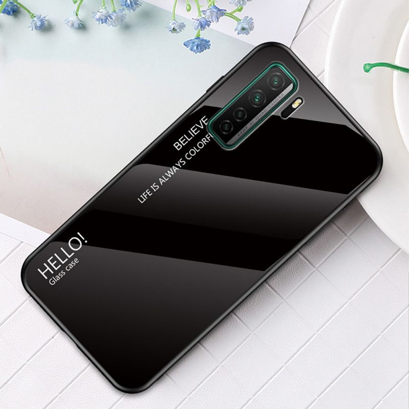 Cover Huawei P40 Lite 5G Sort Hej Hærdet Glas