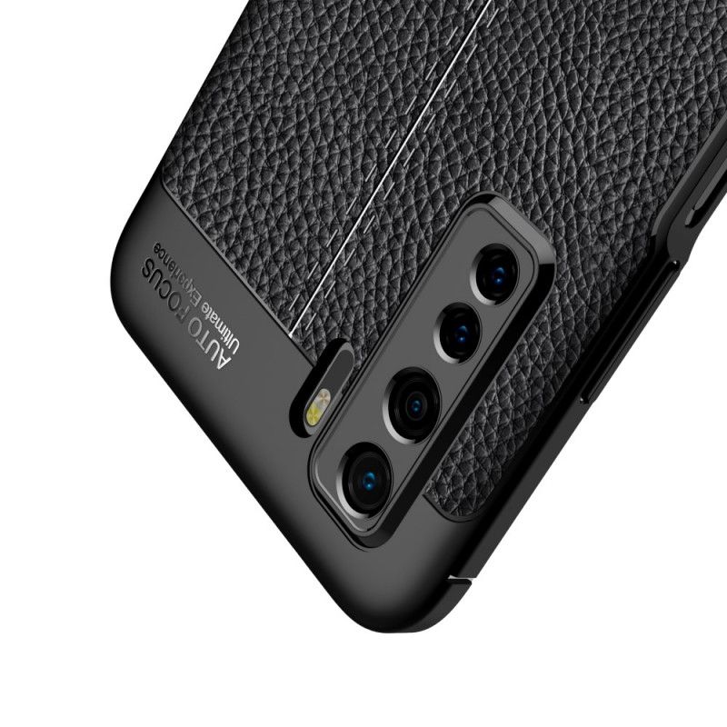 Cover Huawei P40 Lite 5G Sort Litchi Læder Tekstur