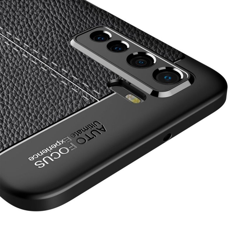 Cover Huawei P40 Lite 5G Sort Litchi Læder Tekstur