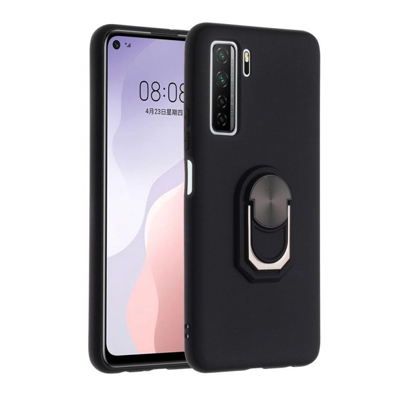 Cover Huawei P40 Lite 5G Sort Metalliseret Ringstøtte