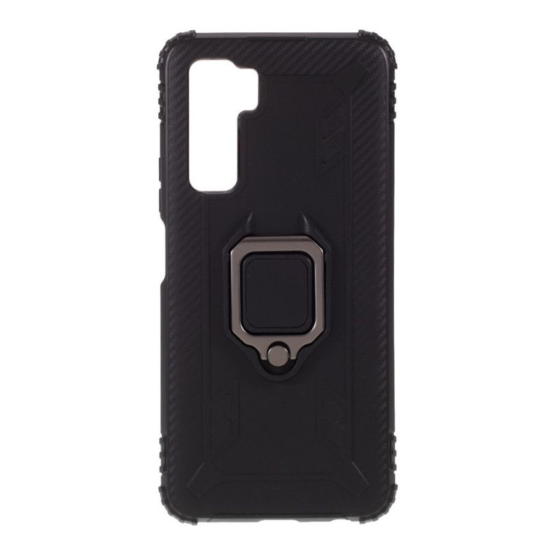 Cover Huawei P40 Lite 5G Sort Mobilcover Ring Og Kulfiber