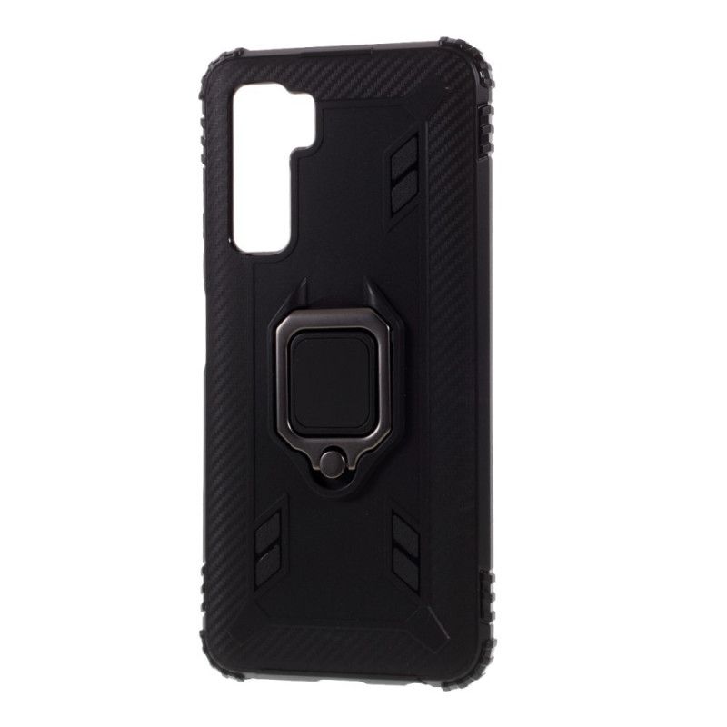 Cover Huawei P40 Lite 5G Sort Mobilcover Ring Og Kulfiber