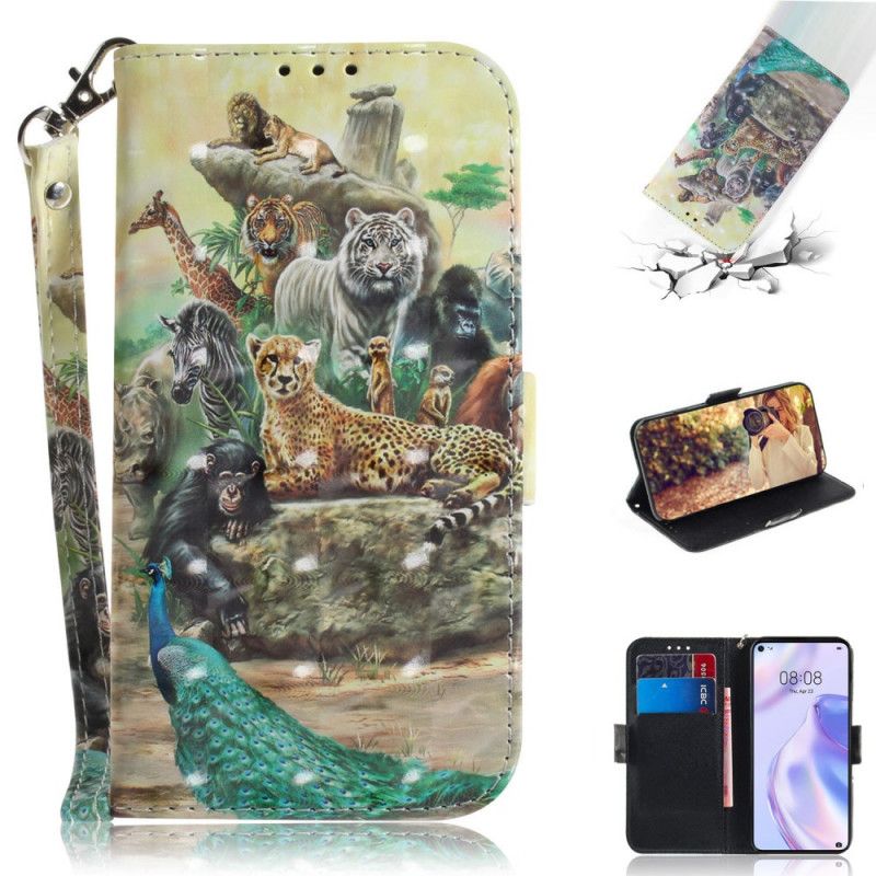 Flip Cover Huawei P40 Lite 5G Mobilcover Thong Safari Dyr