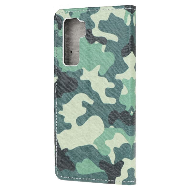 Flip Cover Læder for Huawei P40 Lite 5G Militær Camouflage