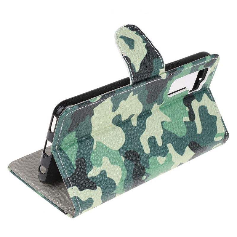 Flip Cover Læder for Huawei P40 Lite 5G Militær Camouflage