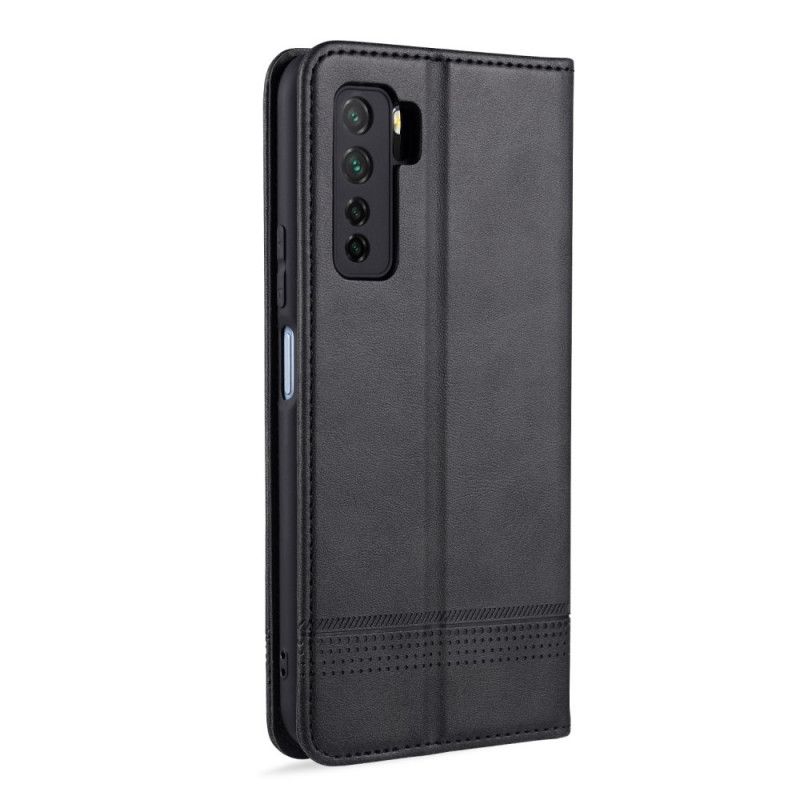 Læder Cover for Huawei P40 Lite 5G Sort Azns Læder Stil