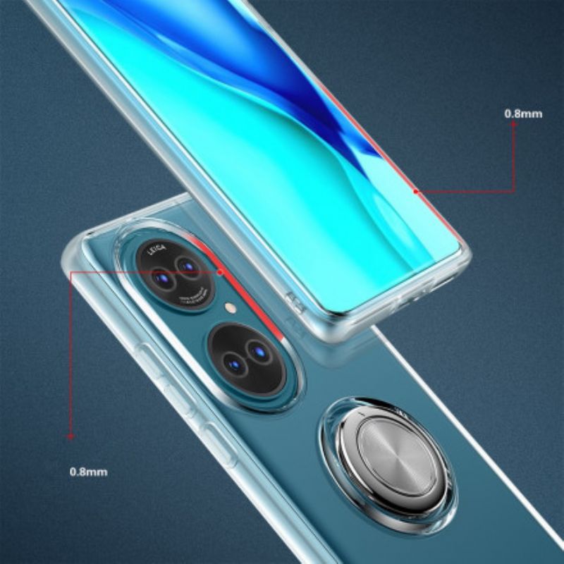 Cover Til Huawei P50 Gennemsigtig Enkel Metalring