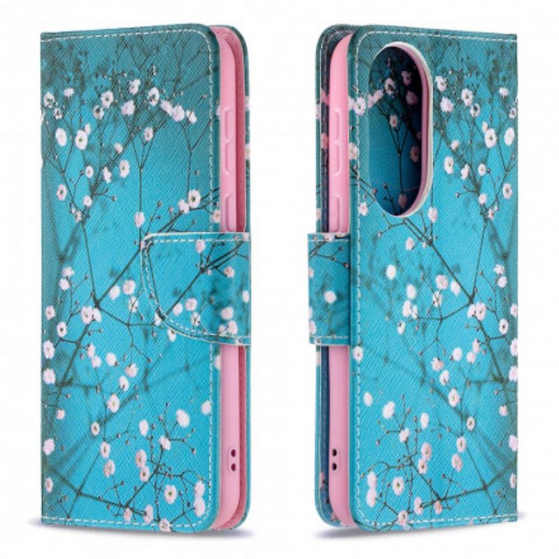 Flip Cover Huawei P50 Blomstrende Træ