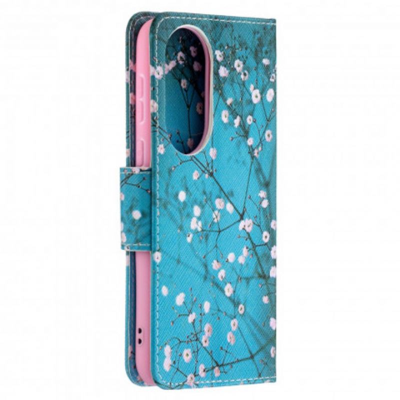 Flip Cover Huawei P50 Blomstrende Træ