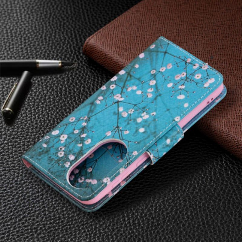 Flip Cover Huawei P50 Blomstrende Træ