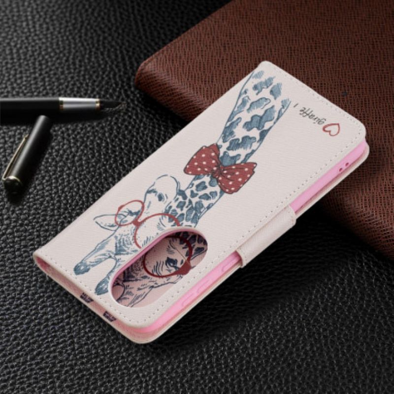 Flip Cover Huawei P50 Brainy Giraffe