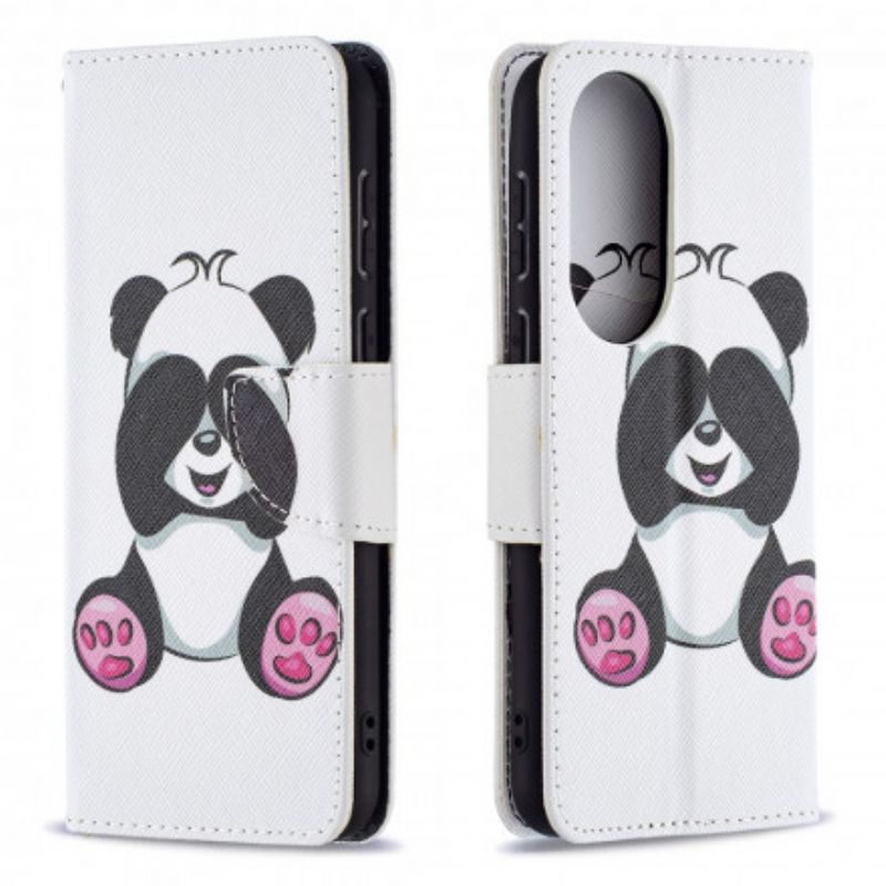 Flip Cover Huawei P50 Panda På Bambus