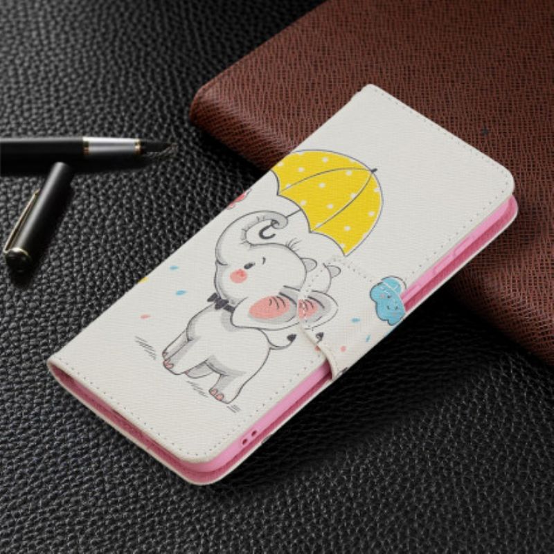 Læder Cover Huawei P50 Telefon Etui Babyelefant