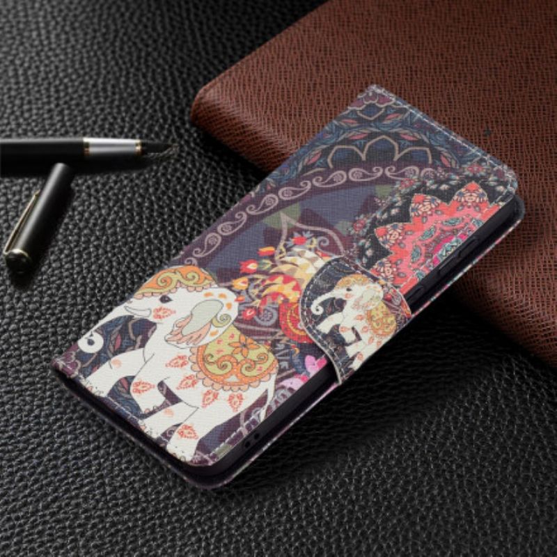 Læder Cover Huawei P50 Tribal Elephant