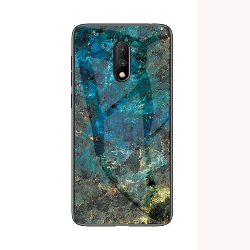 Cover for OnePlus 7 Sort Premumfarver I Hærdet Glas