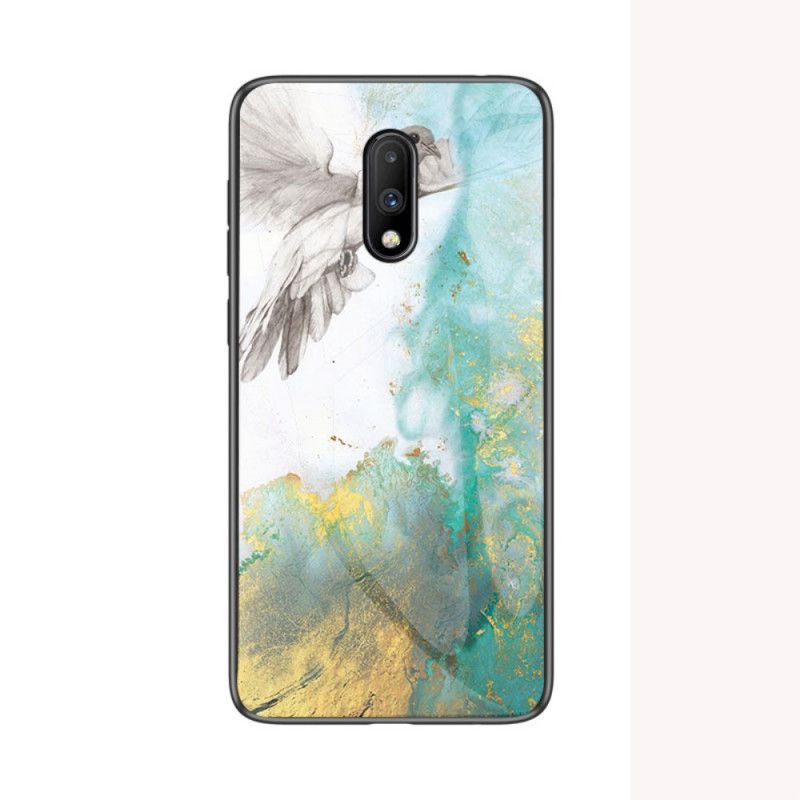 Cover for OnePlus 7 Sort Premumfarver I Hærdet Glas