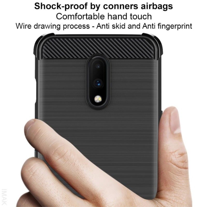 Cover OnePlus 7 Mobilcover Imak Børstet Kulfiber