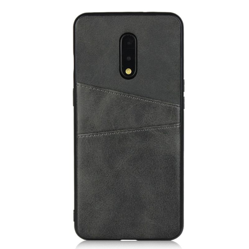 Cover OnePlus 7 Sort Dobbelt Kortholder