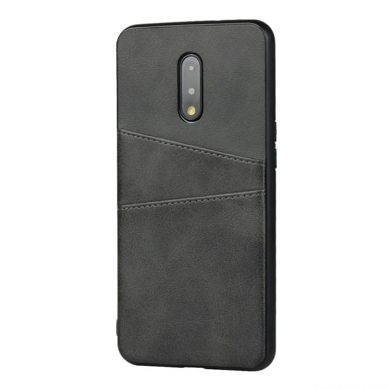 Cover OnePlus 7 Sort Dobbelt Kortholder