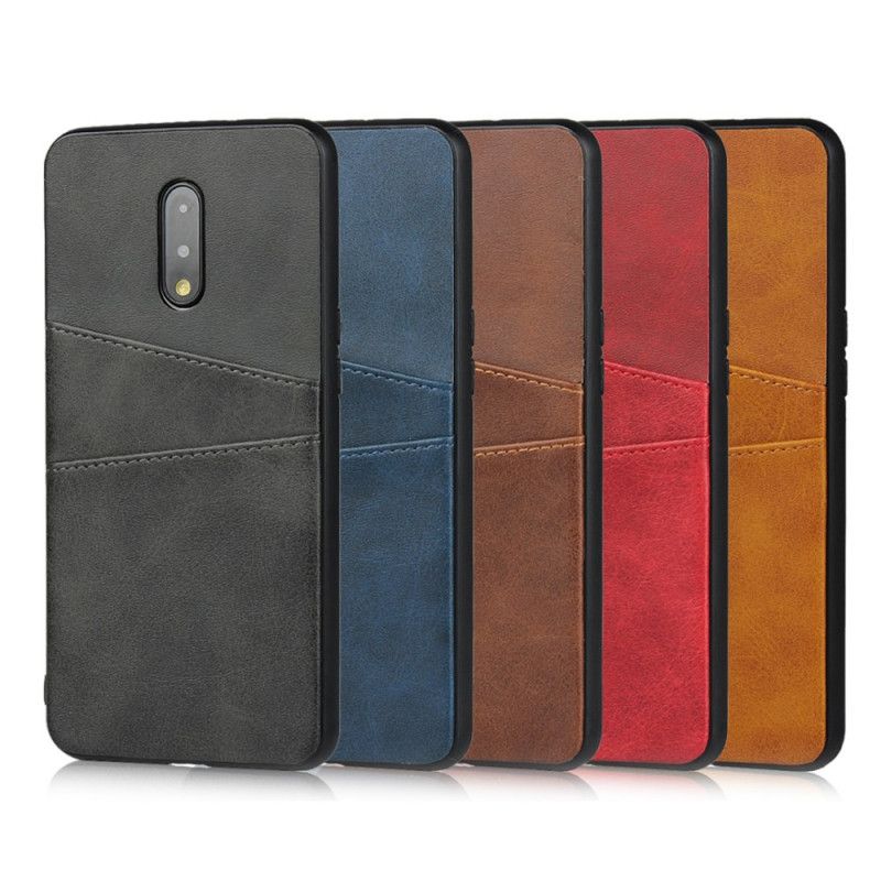 Cover OnePlus 7 Sort Dobbelt Kortholder