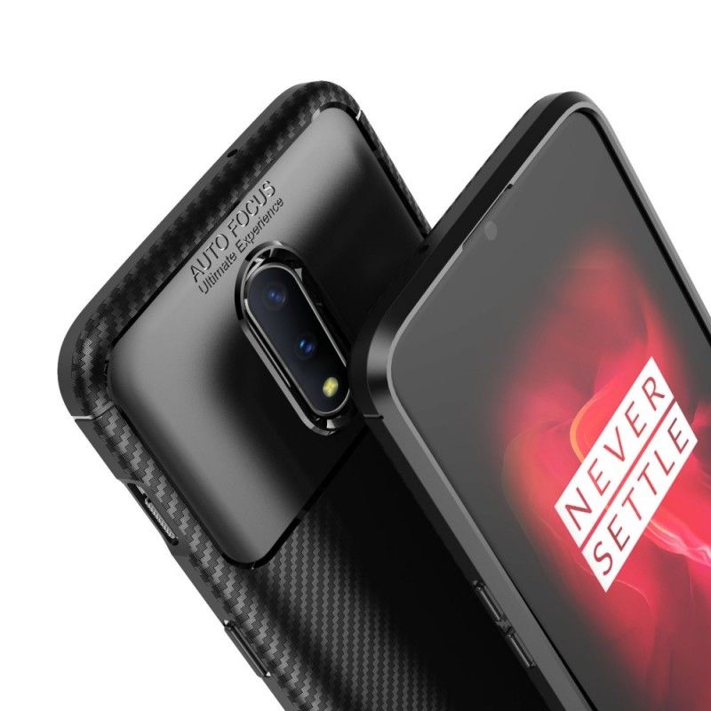 Cover OnePlus 7 Sort Fleksibel Kulfibertekstur