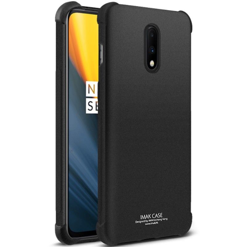 Cover OnePlus 7 Sort Fleksibel Silikone Med Imak Skærmfilm