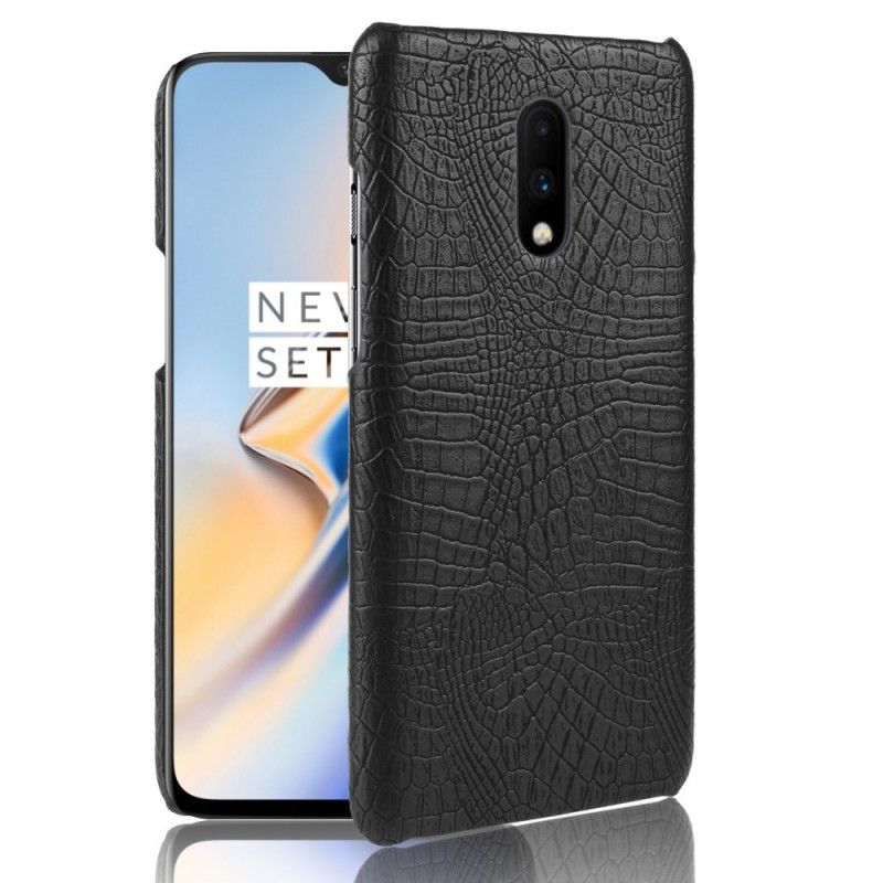 Cover OnePlus 7 Sort Krokodillehudeffekt