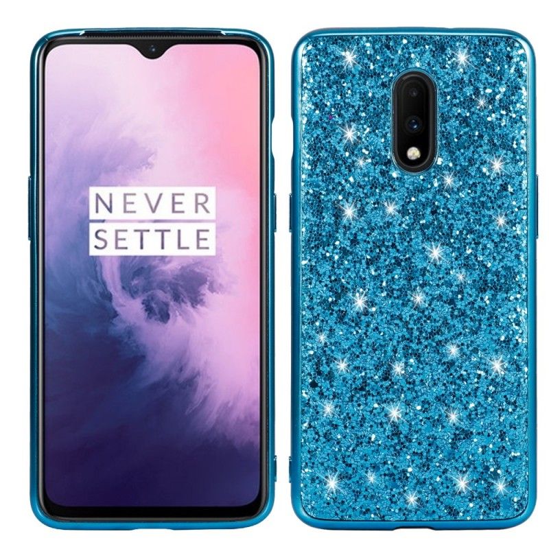 Cover OnePlus 7 Sort Mobilcover Premium Glitter