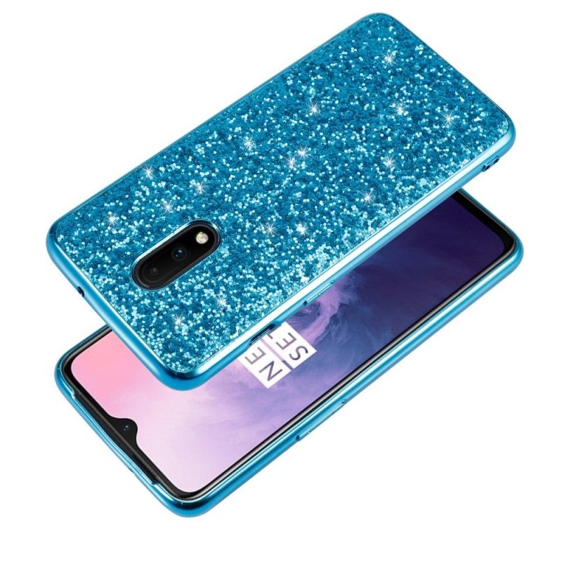 Cover OnePlus 7 Sort Mobilcover Premium Glitter