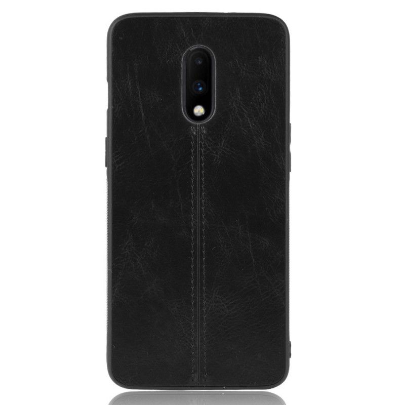 Cover OnePlus 7 Sort Syet Lædereffekt