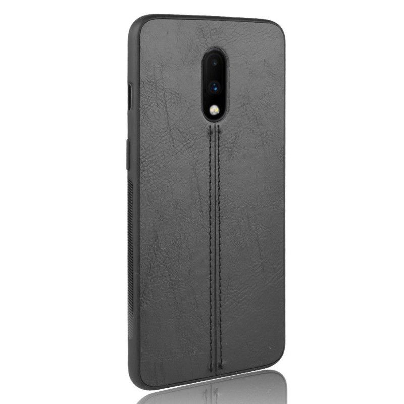 Cover OnePlus 7 Sort Syet Lædereffekt