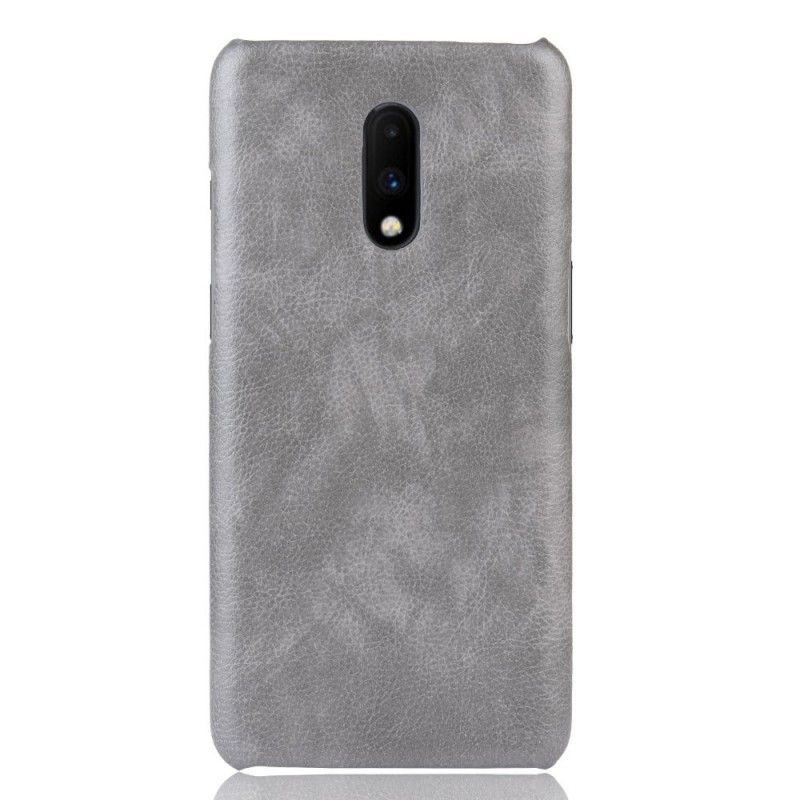 Cover OnePlus 7 Sort Ydeevne Lychee Læder Effekt