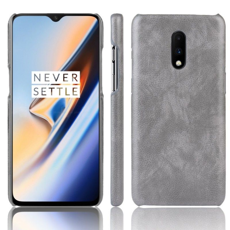 Cover OnePlus 7 Sort Ydeevne Lychee Læder Effekt