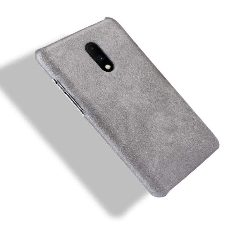 Cover OnePlus 7 Sort Ydeevne Lychee Læder Effekt