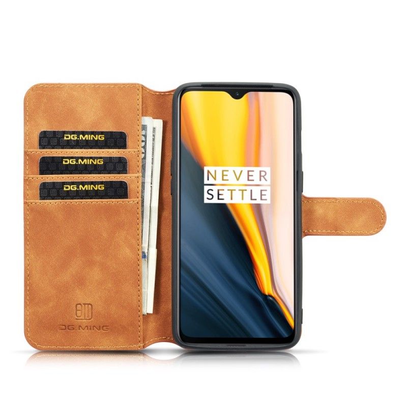 Flip Cover Læder OnePlus 7 Sort Dg. Retro Ming Original