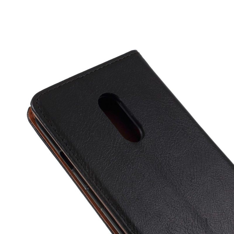 Læder Cover for OnePlus 7 Sort Kortholder I Kunstlæder