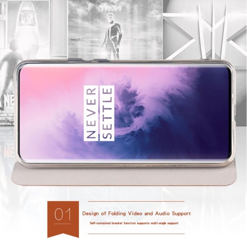 Læder Cover OnePlus 7 Sort Mofi