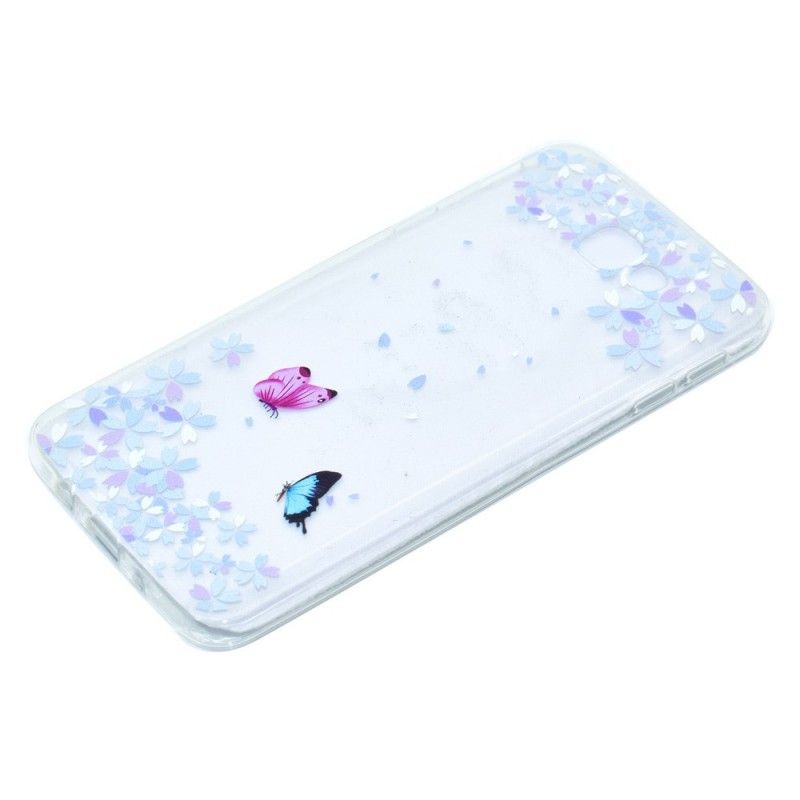 Cover Samsung Galaxy A3 2017 Gennemsigtige Sommerfugle Og Blomster Original